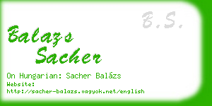 balazs sacher business card